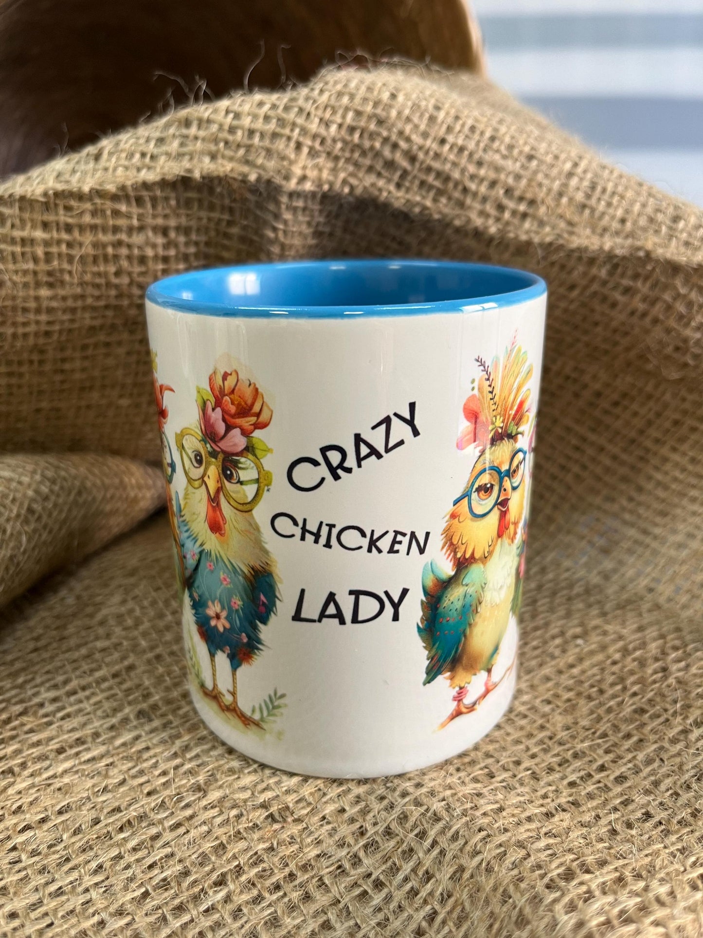Tazza -Mug in ceramica Crazy Chitcken Lady