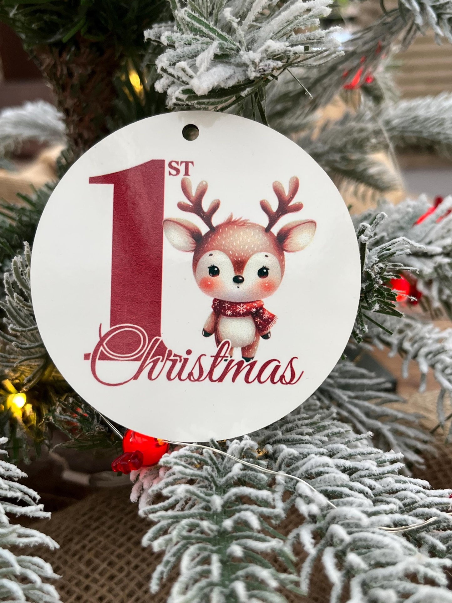 Ornamento Natalizio Primo Natale  Stampato su entrambi i lati o su un solo lato