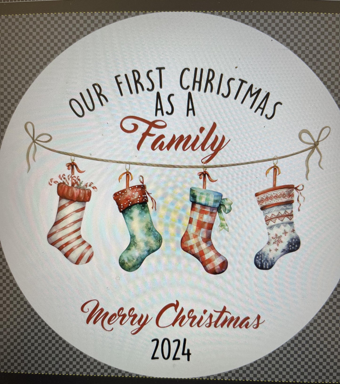 Ornamento Natalizio La Nostra Famiglia Stampato su entrambi i lati o su un solo lato-Personalizzato con il nome