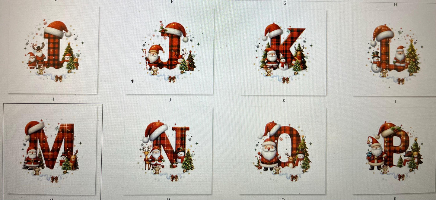 Tazza Personalizzata-Lettera dell'Alfabeto Natalizia e Nome