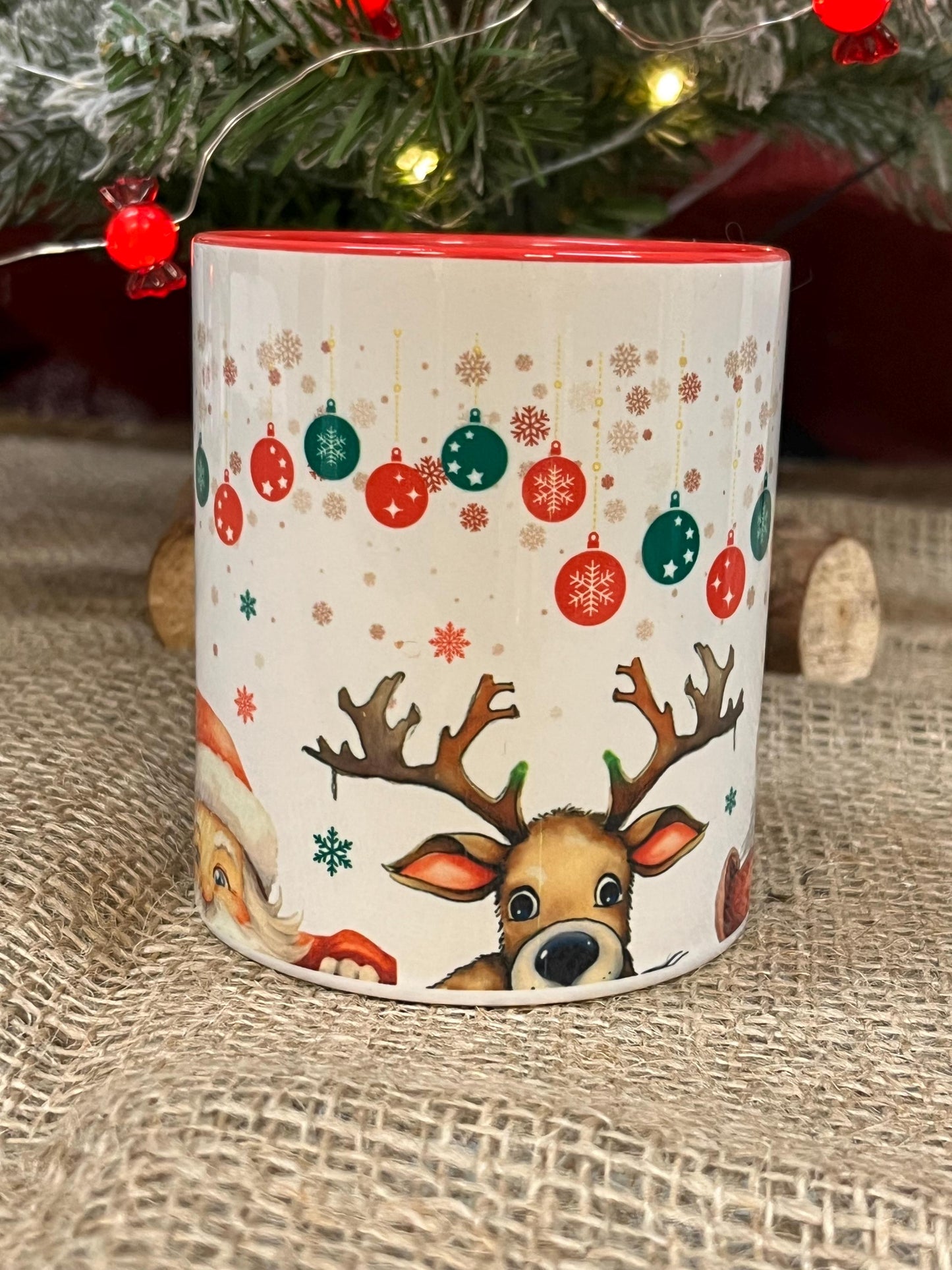 Tazza in ceramica Natalizia con Manico a Cuore