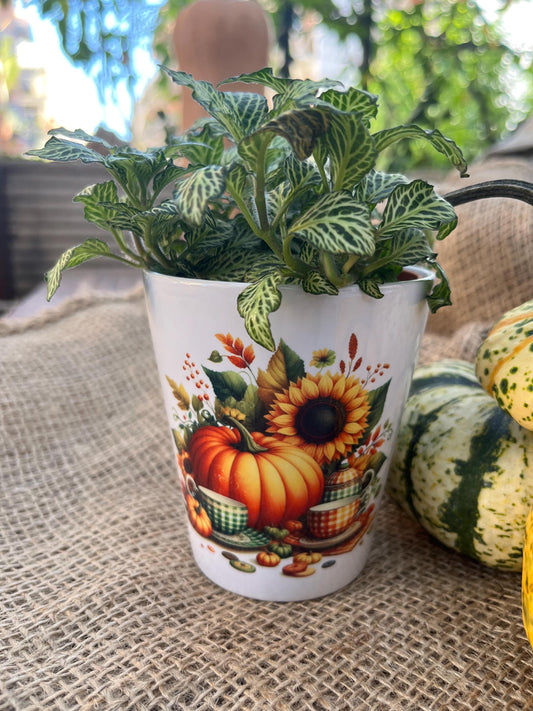 Vaso Conico in ceramica con Zucche