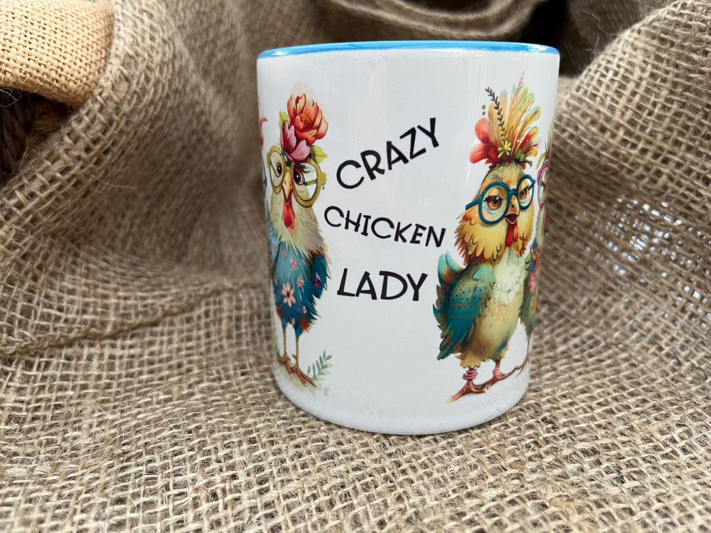 Tazza -Mug in ceramica Crazy Chitcken Lady