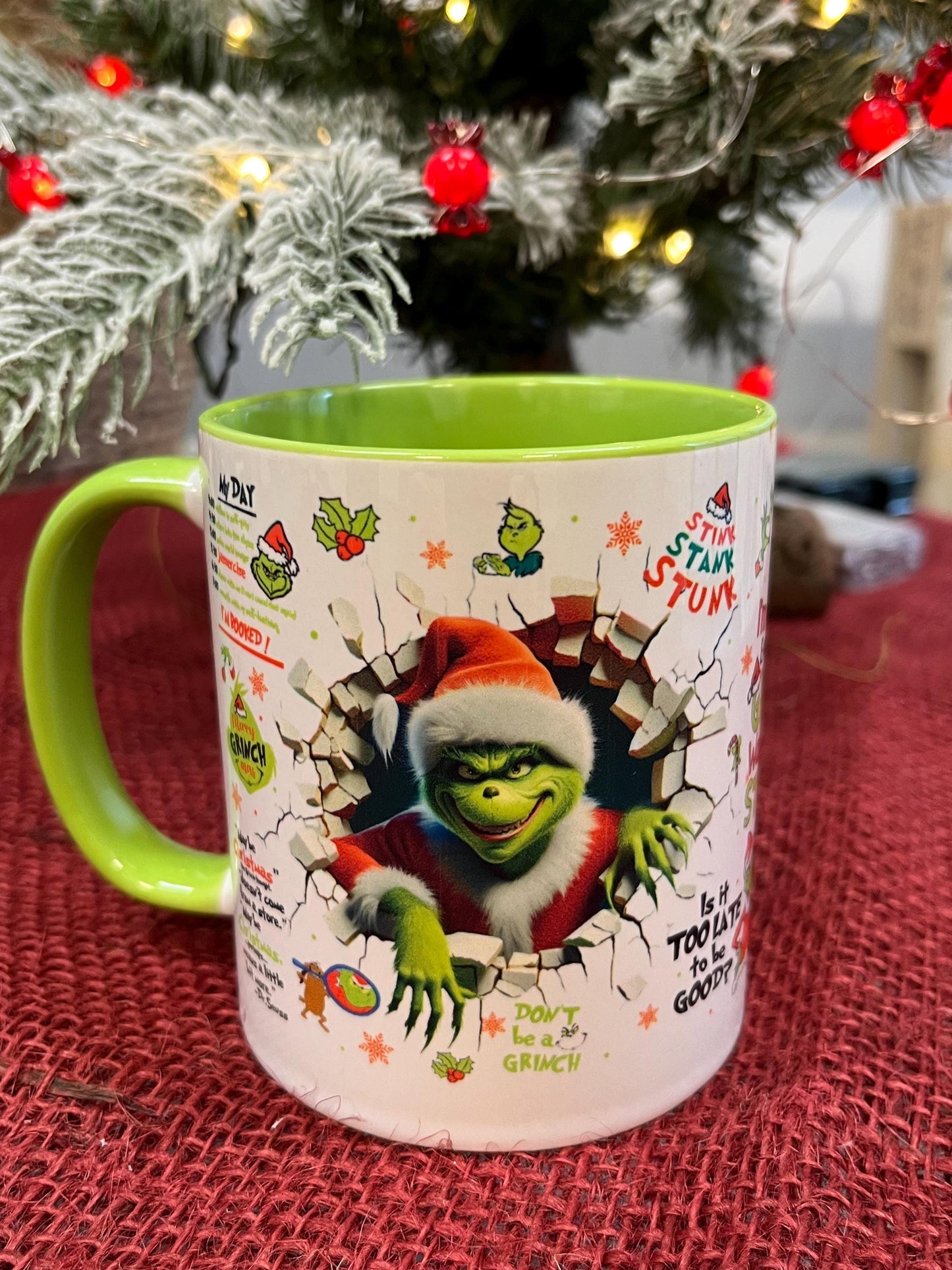 Tazza -Mug in ceramica Grinch Natalizio con Fronte e Retro GrinchMas