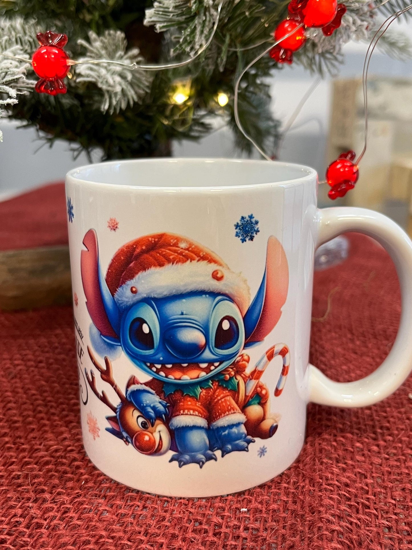 Tazza in ceramica -Stitch Natalizio
