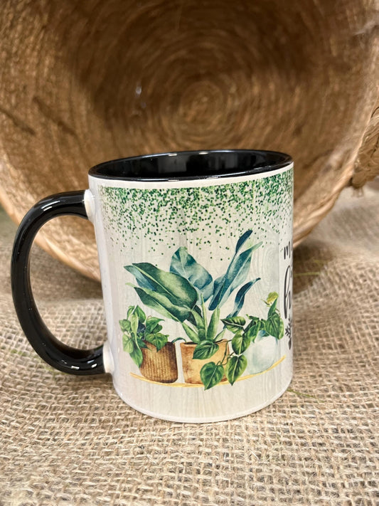Tazza -Mug in ceramica Piante-il giardino è il luogo che mi rende felice