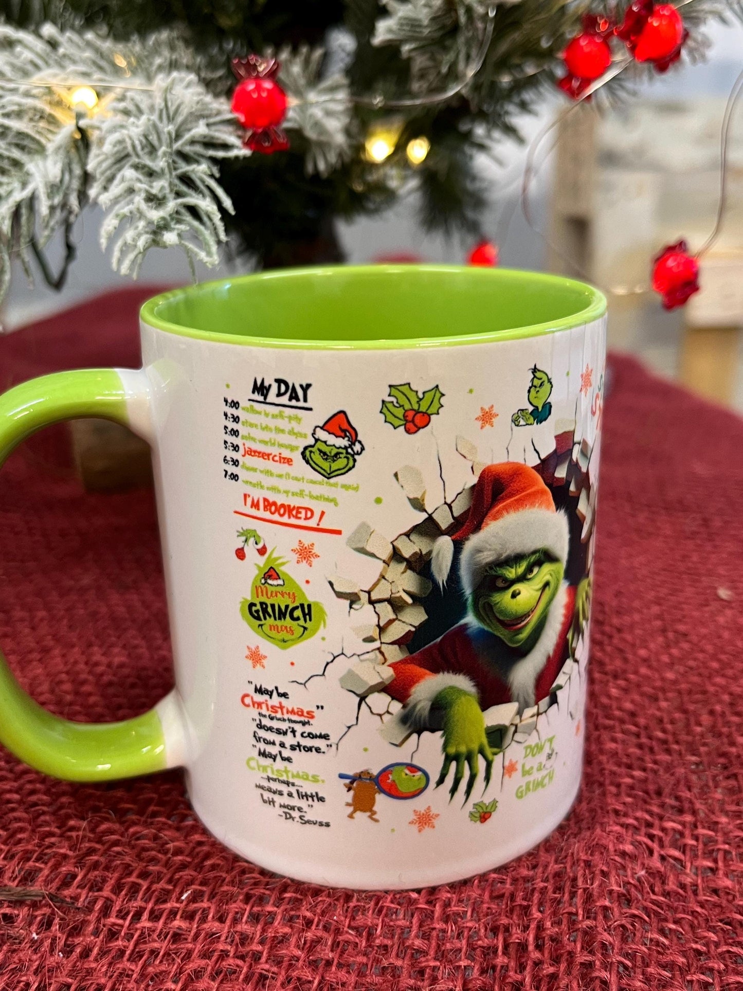 Tazza -Mug in ceramica Grinch Natalizio con Fronte e Retro GrinchMas