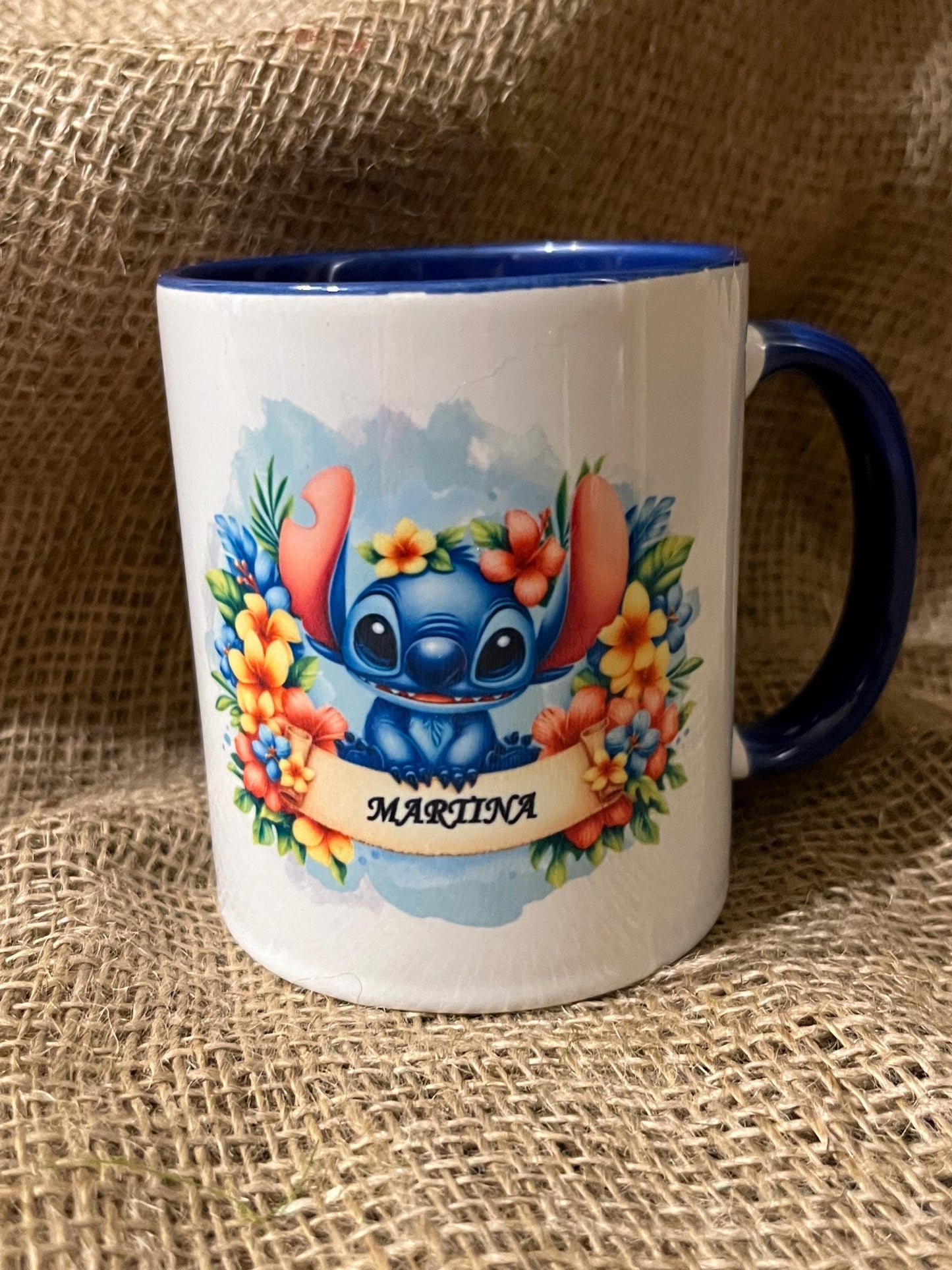 Tazza in ceramica -Stitch con nome personalizzato