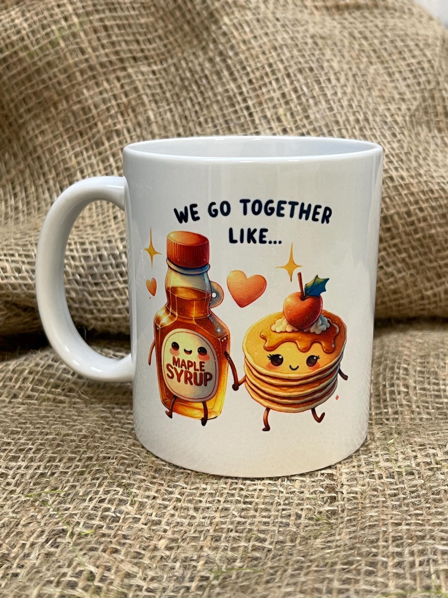 Tazza -Mug in ceramica La coppia Perfetta 4 Pancake and  Maple Syrup-Pancake e Sciroppo di Acero Possibile personalizzazione