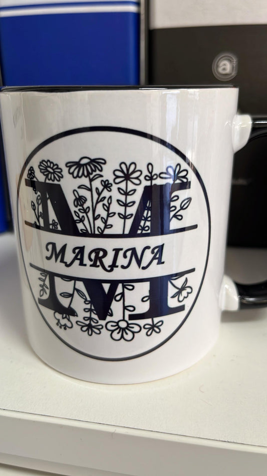 Tazza Personalizzata-Lettera dell'Alfabeto con Nome Personalizzato