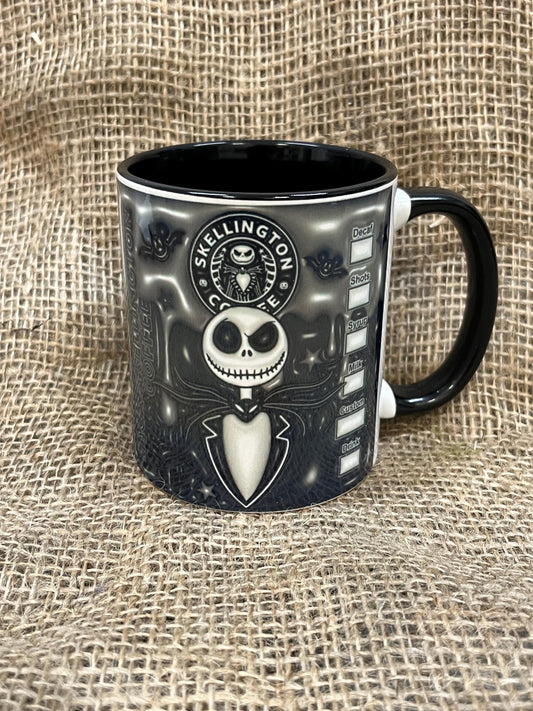 Tazza -Mug in ceramica Nightmare before Christmas-Skellinton-Jack-3D
