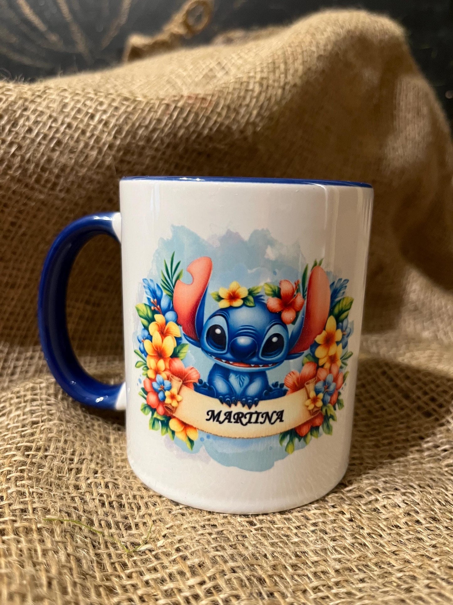 Tazza in ceramica -Stitch con nome personalizzato