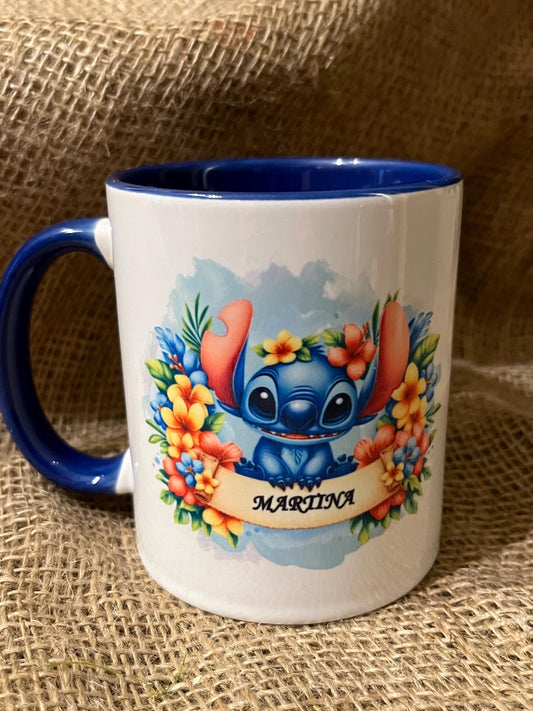 Tazza in ceramica -Stitch con nome personalizzato