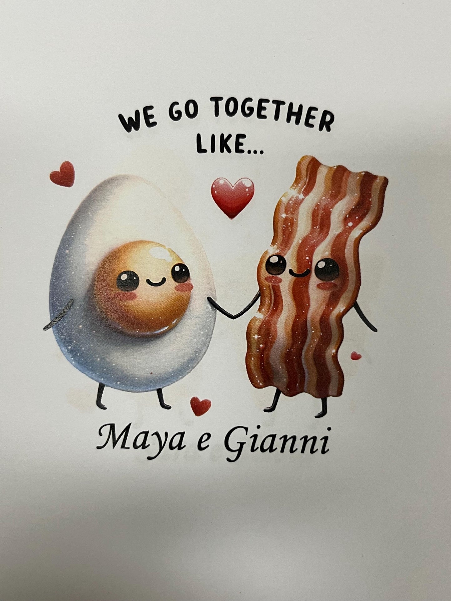 Tazza -Mug in ceramica La coppia Perfetta 1- Eggs and Bacon-Uova e Pancetta-Possibile personalizzazione