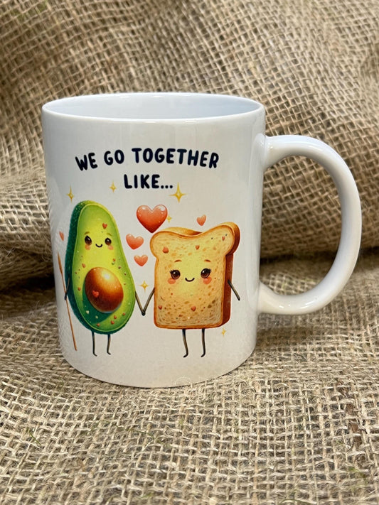Tazza -Mug in ceramica La coppia Perfetta 3-Avocado e Toast Possibile personalizzazione
