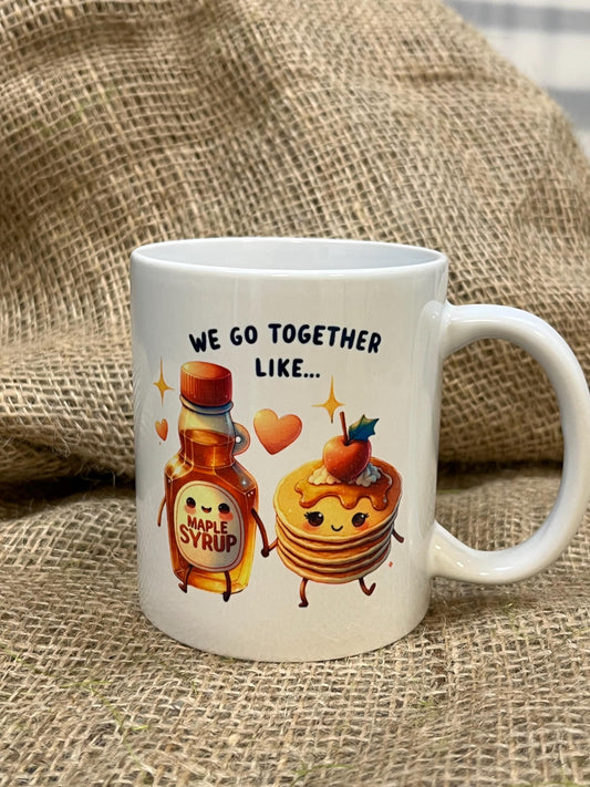 Tazza -Mug in ceramica La coppia Perfetta 4 Pancake and  Maple Syrup-Pancake e Sciroppo di Acero Possibile personalizzazione
