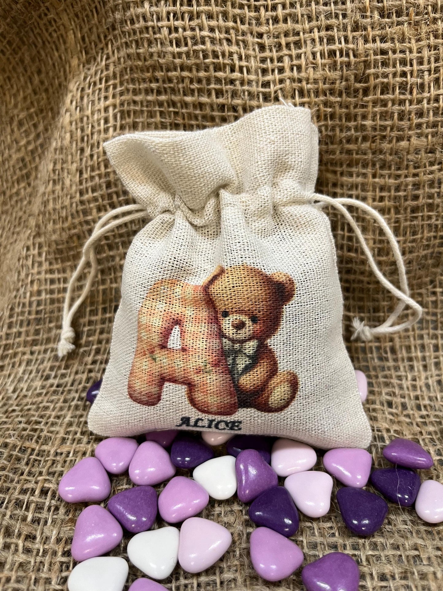 Sacchetto per bomboniera personalizzato-sacchetto per battesimo nascita compleanno comunione cresima girl-sacchetto personalizzato con nome