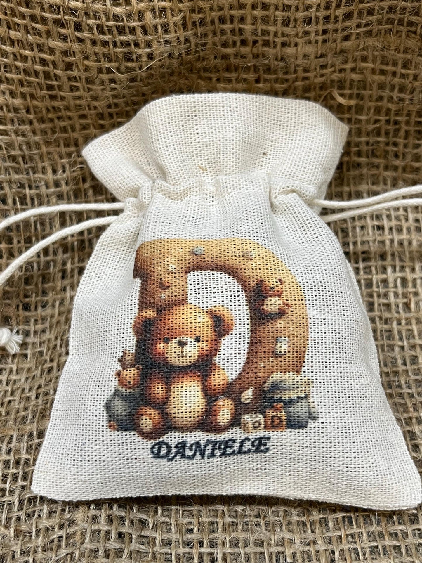 Sacchetto per bomboniera personalizzato-sacchetto per battesimo nascita compleanno comunione cresima-sacchetto personalizzato con nome