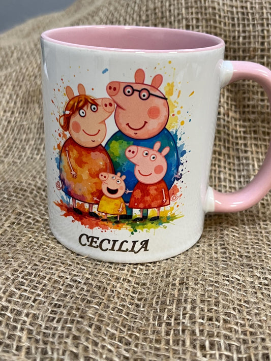 Tazza in ceramica -Mug Personalizzata-Peppa Pig e la sua Famiglia