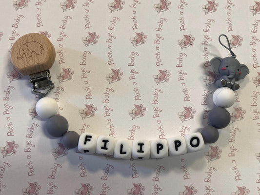 Catenella Portaciuccio con Elefantino personalizzata con Nome