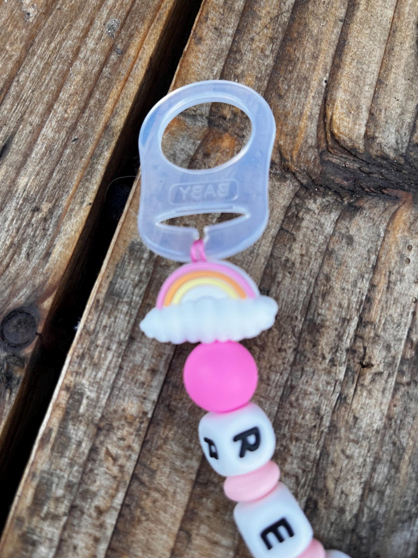 Catenella Portaciuccio con  Arcobaleno personalizzata con Nome