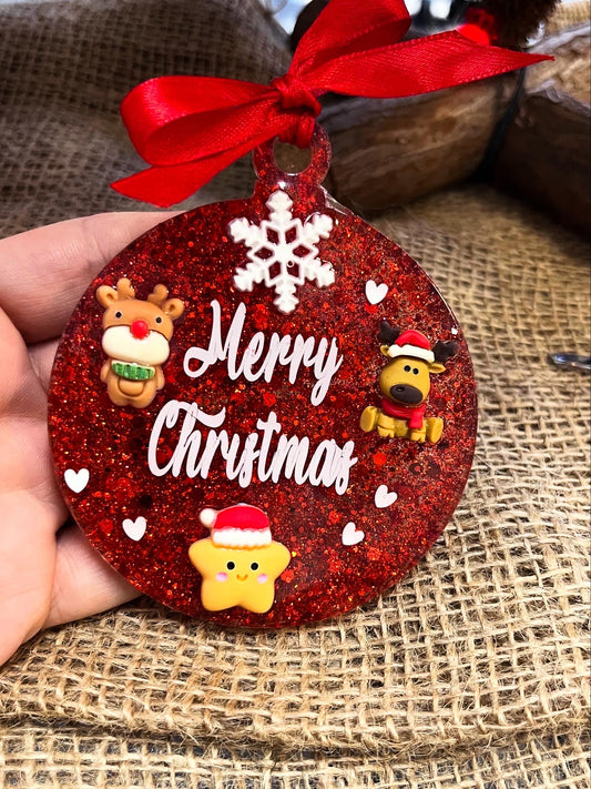 Pallina di Natale personalizzata in Resina Epossidica con Glitter Decorazioni e Vinile