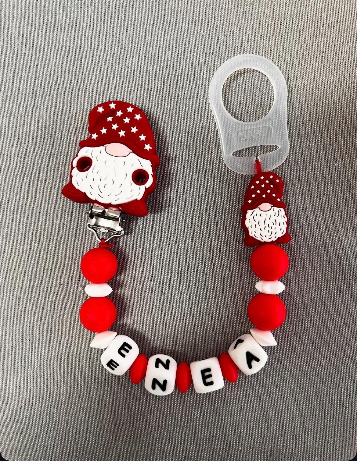 Catenella Portaciuccio Natalizia con Gnomo- personalizzata con Nome