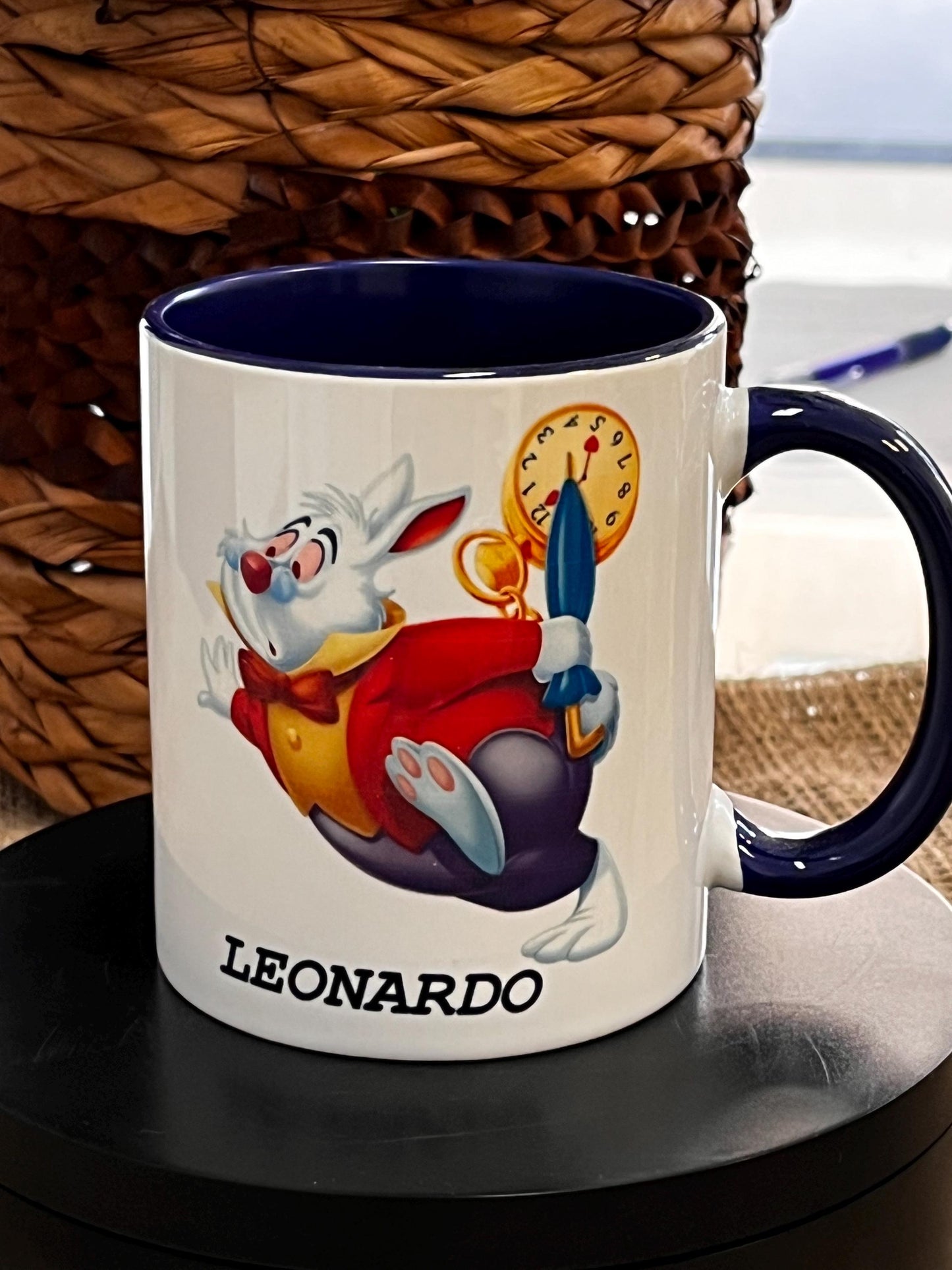 Tazza in ceramica personalizzata -Bianconiglio di Alice nel Paese delle Meraviglie