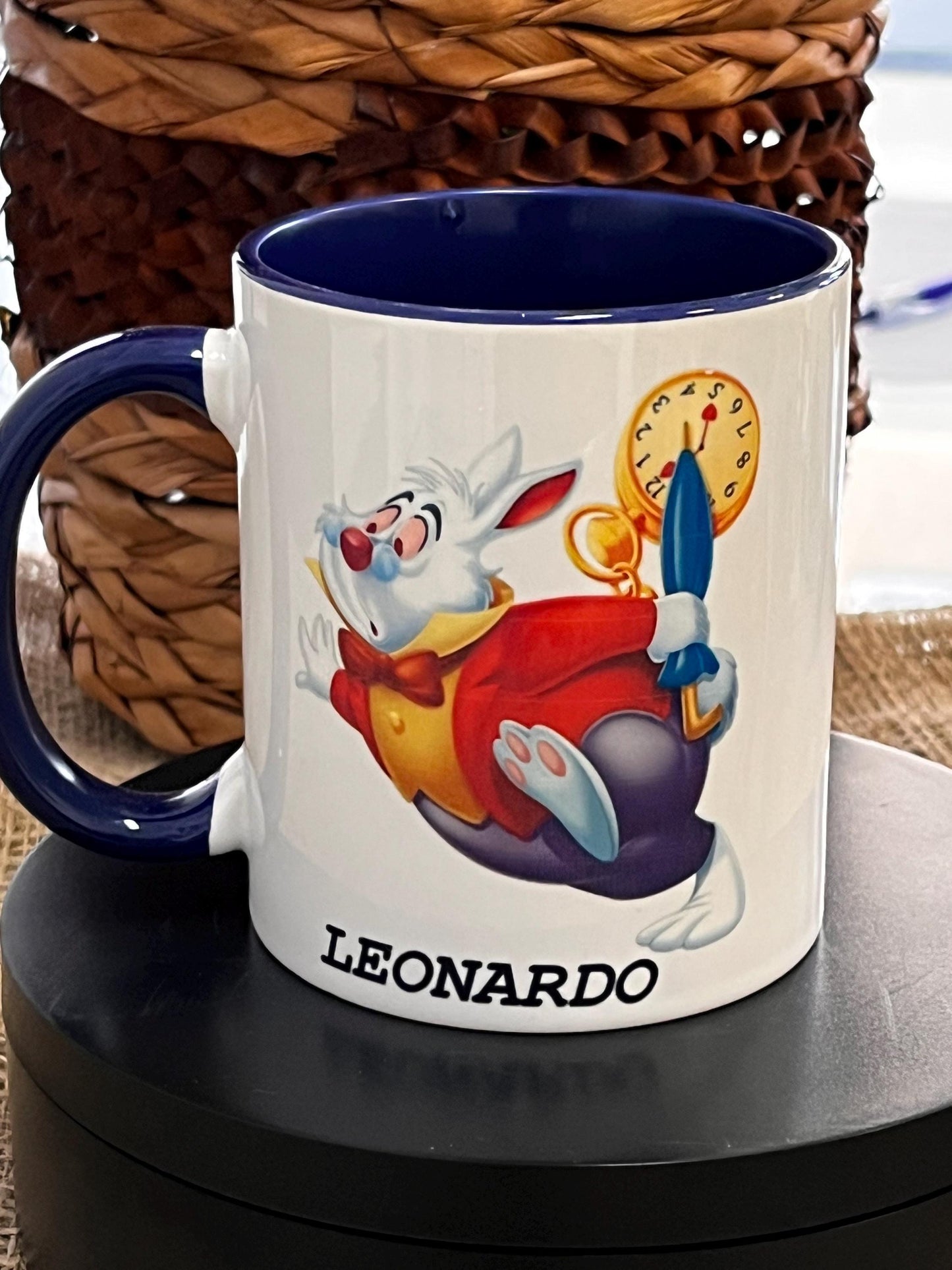 Tazza in ceramica personalizzata -Bianconiglio di Alice nel Paese delle Meraviglie