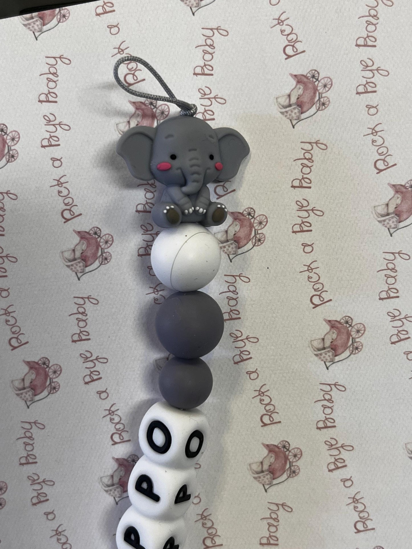 Catenella Portaciuccio con Elefantino personalizzata con Nome