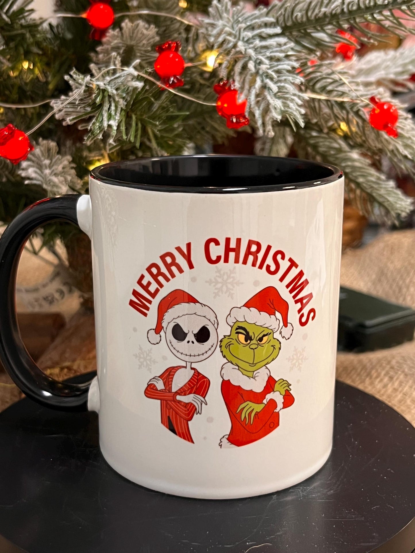 Tazza -Mug in ceramica Nightmare before Christmas-GrinchJack e Grinch amici per Natale -Jack and Grinch friends to Christmas