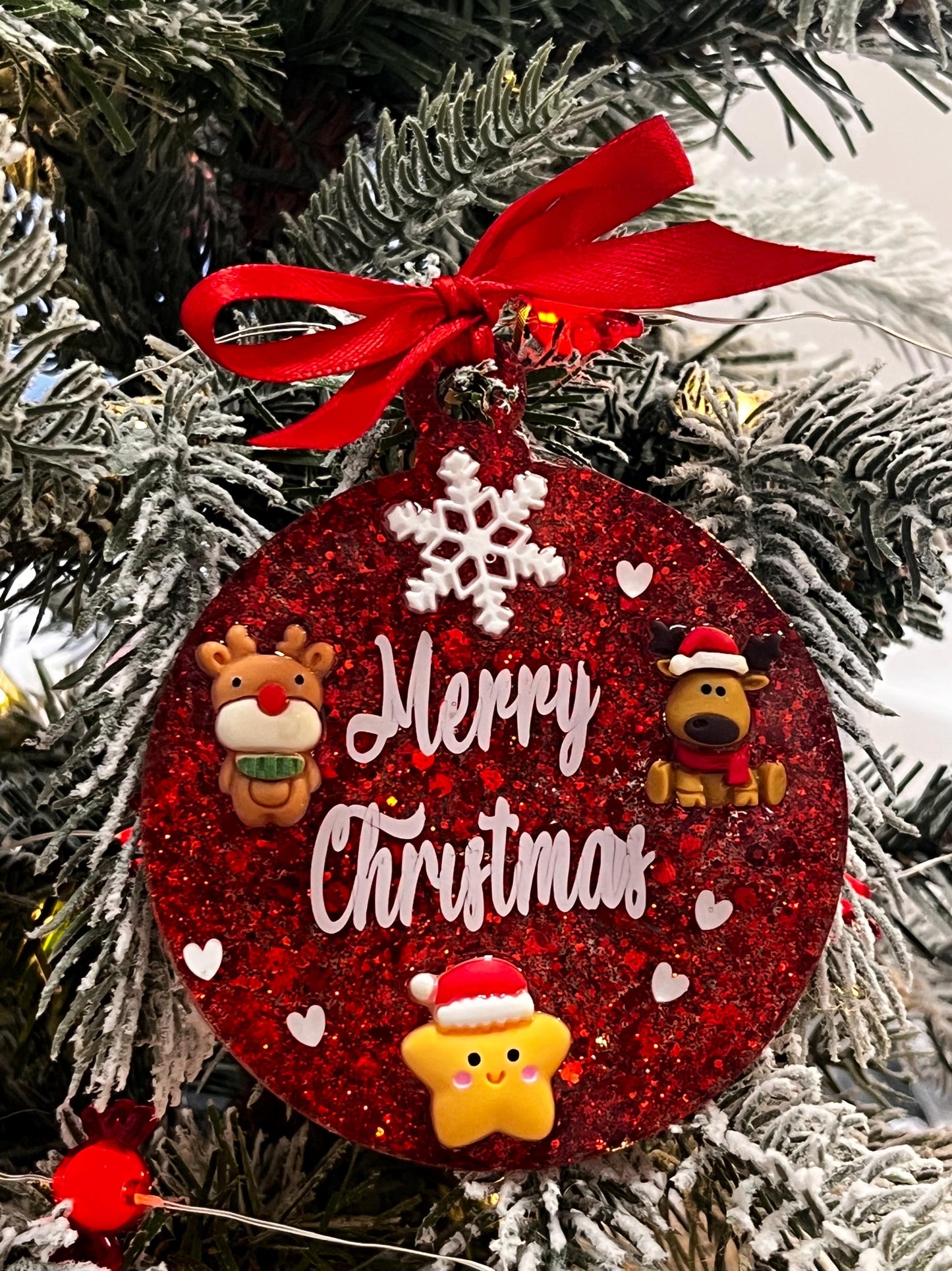 Pallina di Natale personalizzata in Resina Epossidica con Glitter Decorazioni e Vinile