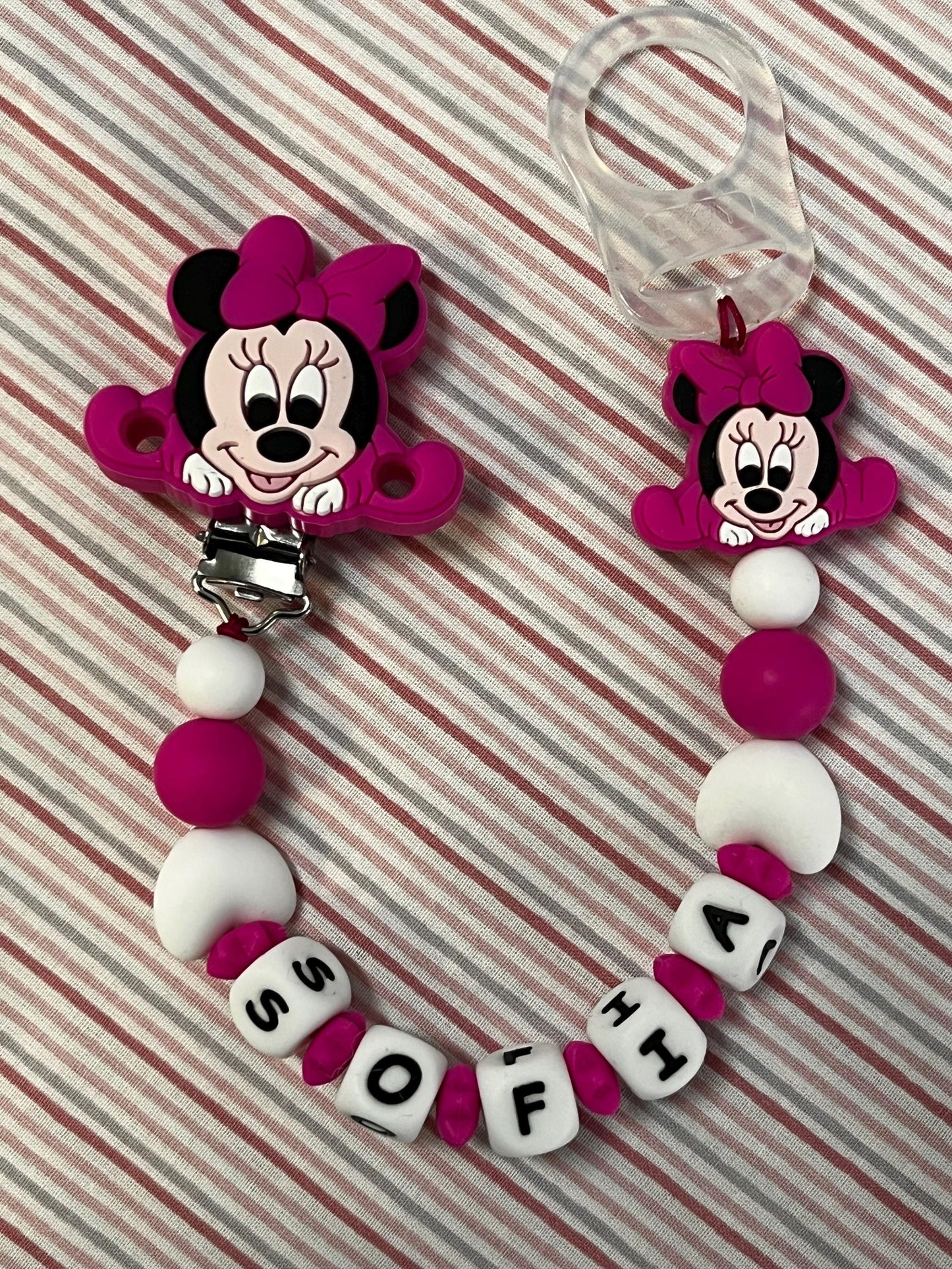Catenella Portaciuccio Minnie personalizzata con Nome