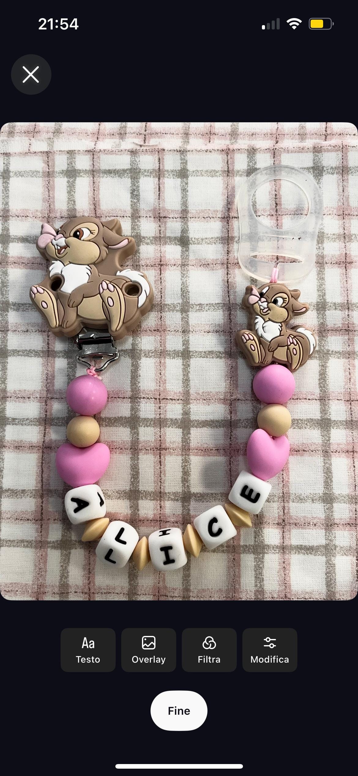 Catenella Portaciuccio Miss Tamburina personalizzata con Nome