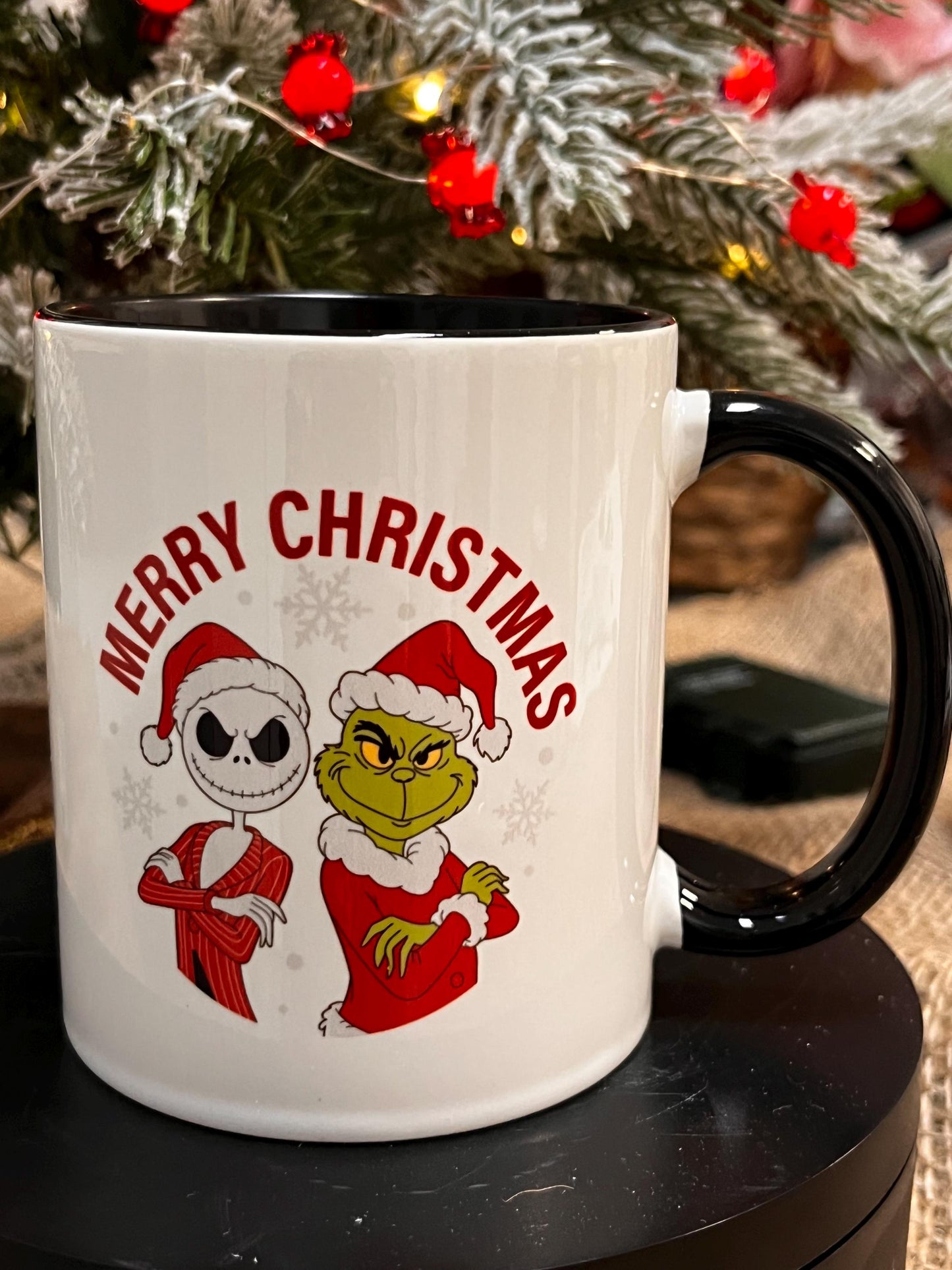 Tazza -Mug in ceramica Nightmare before Christmas-GrinchJack e Grinch amici per Natale -Jack and Grinch friends to Christmas
