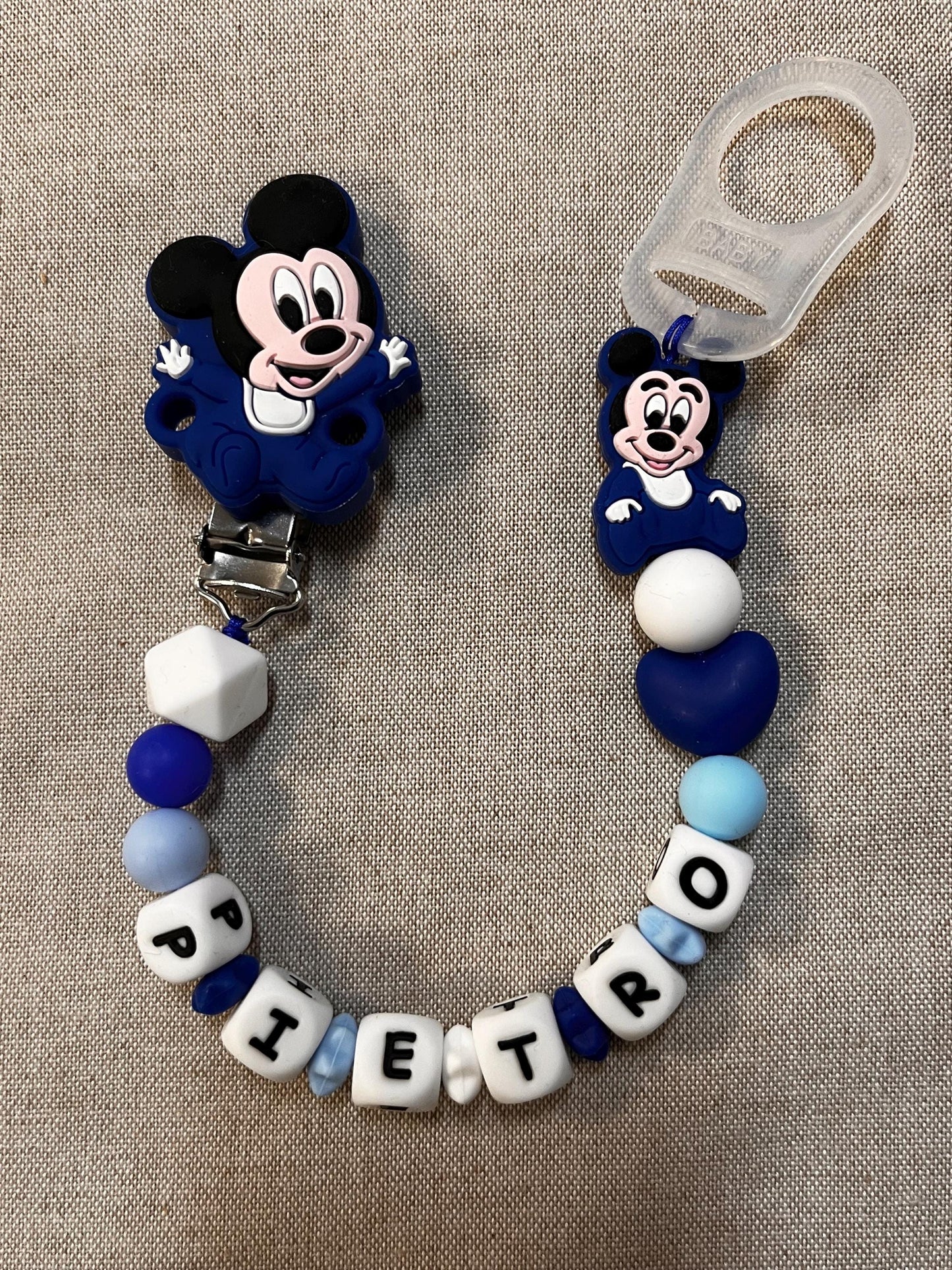 Catenella Portaciuccio Topolino- Mickey Mouse personalizzata con Nome