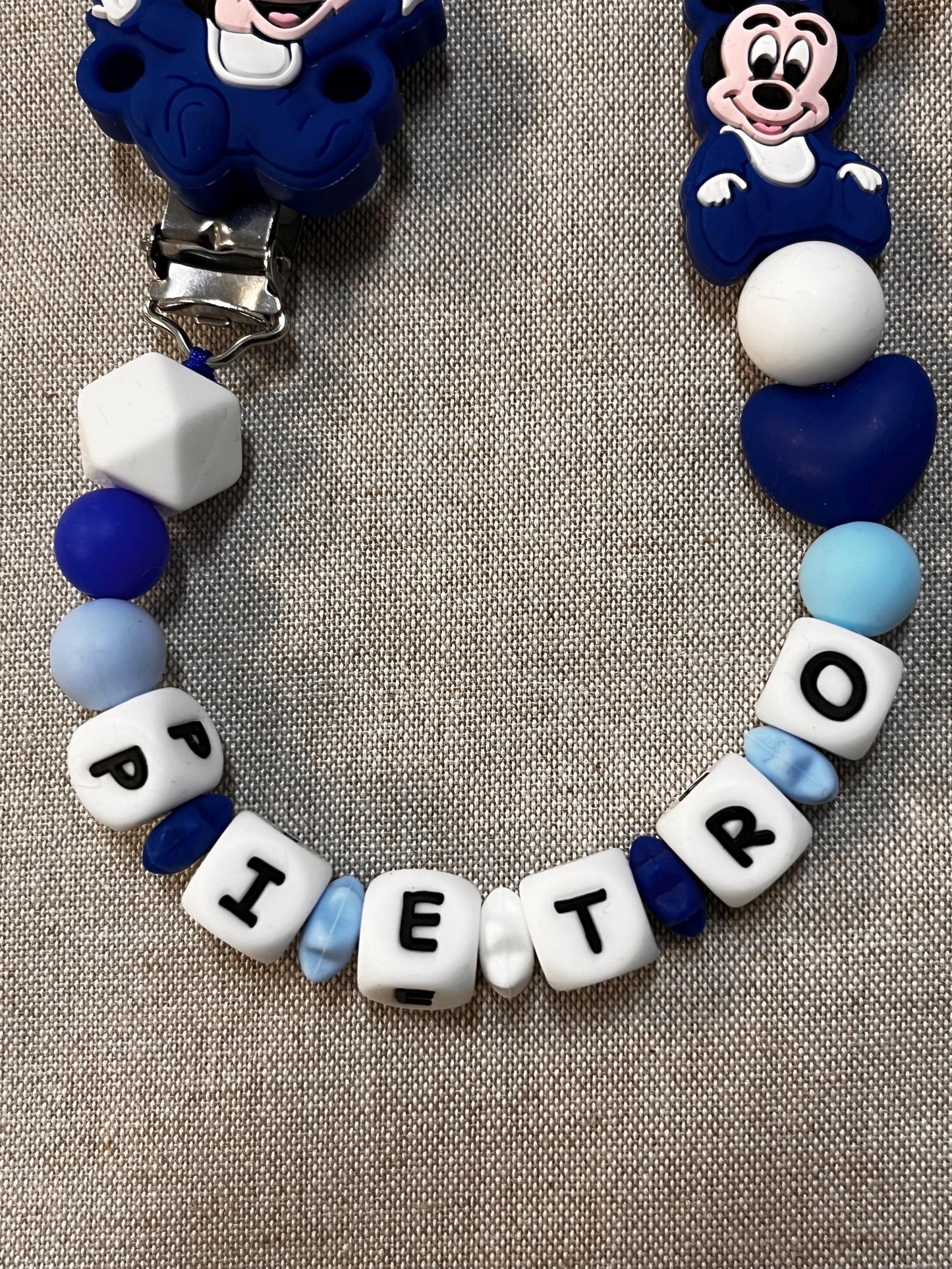 Catenella Portaciuccio Topolino- Mickey Mouse personalizzata con Nome