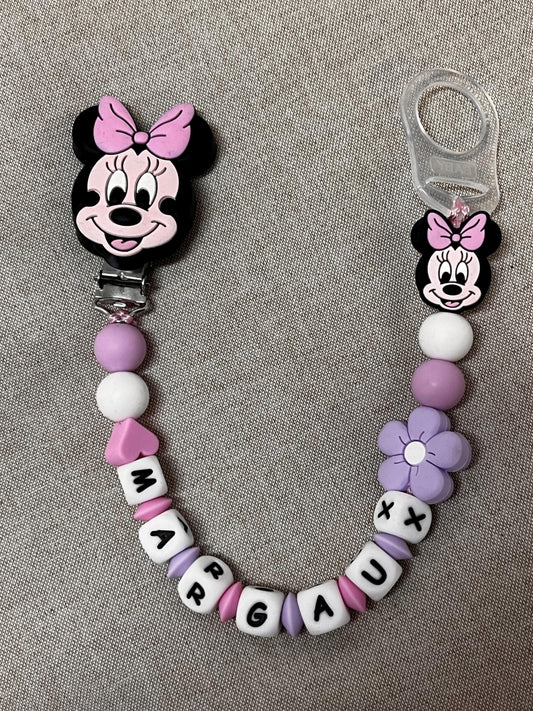 Catenella Portaciuccio Viso di  Minnie personalizzata con Nome