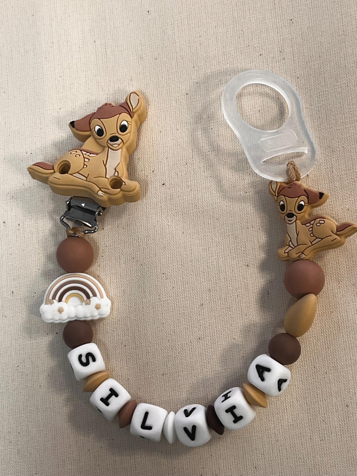 Catenella Portaciuccio con il cerbiatto Bambi  personalizzata con Nome