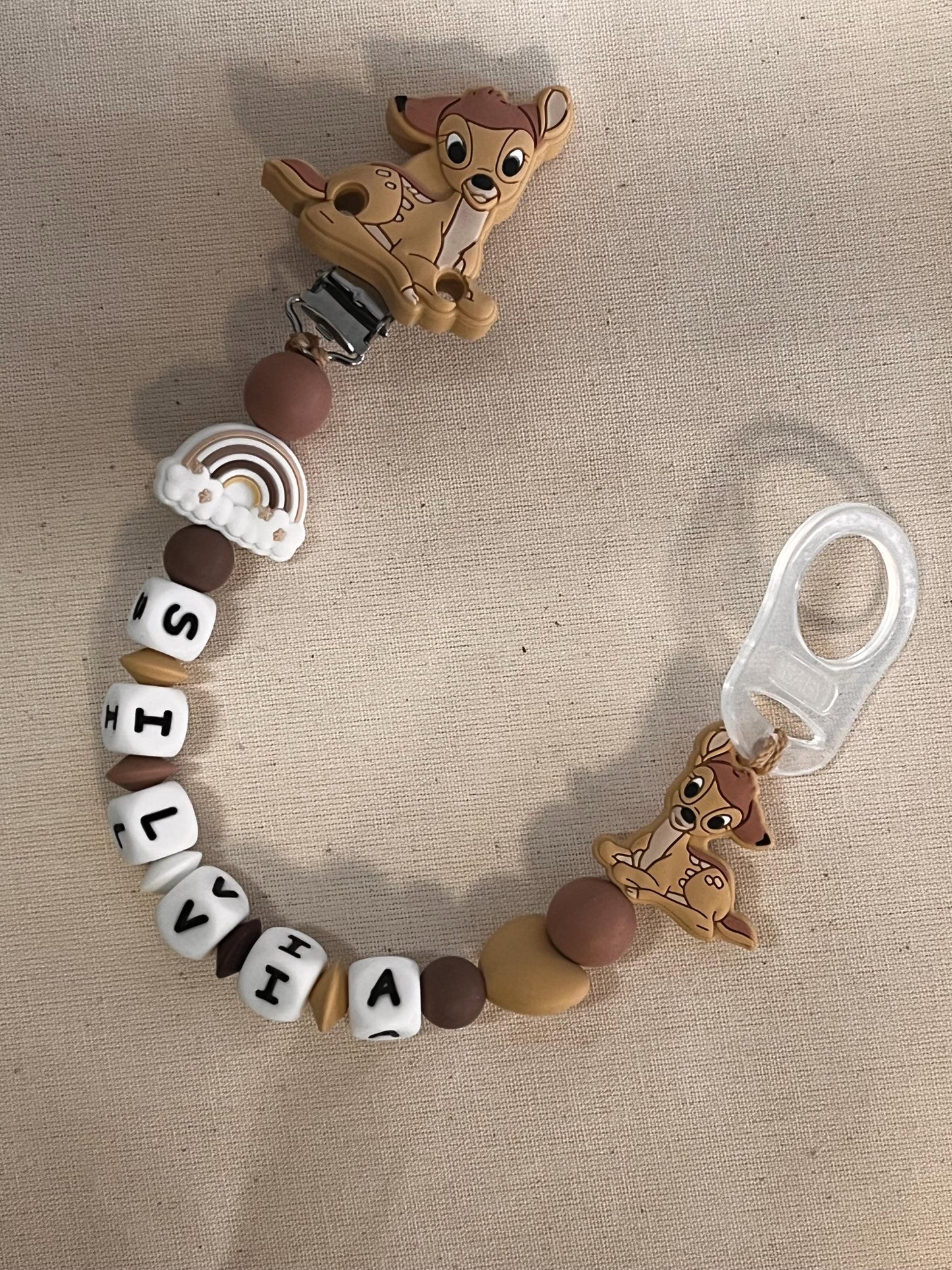 Catenella Portaciuccio con il cerbiatto Bambi  personalizzata con Nome