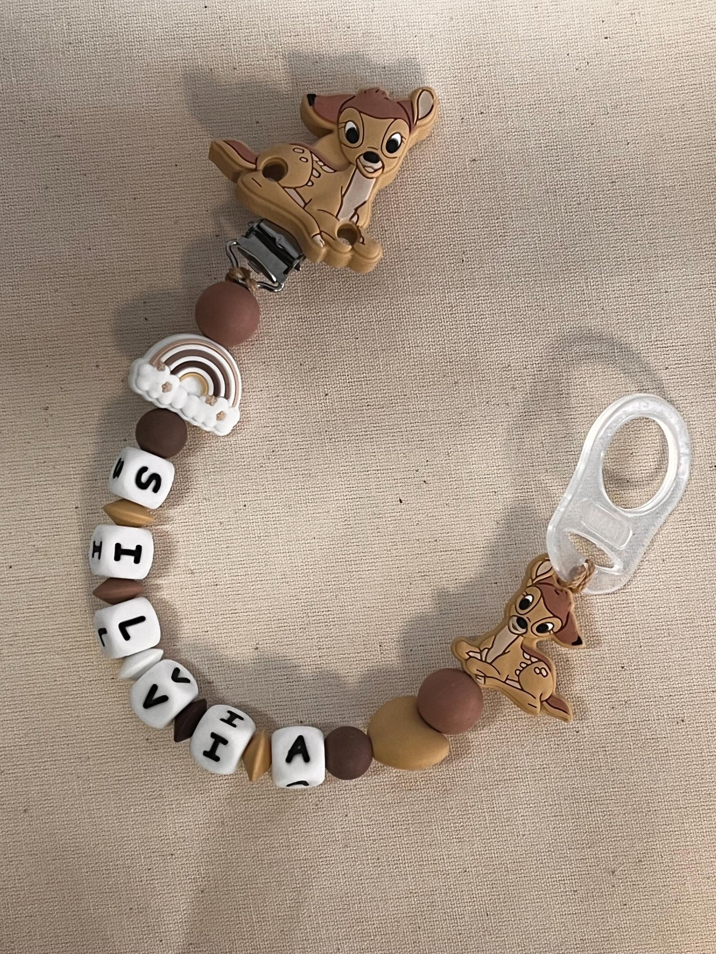 Catenella Portaciuccio con il cerbiatto Bambi  personalizzata con Nome