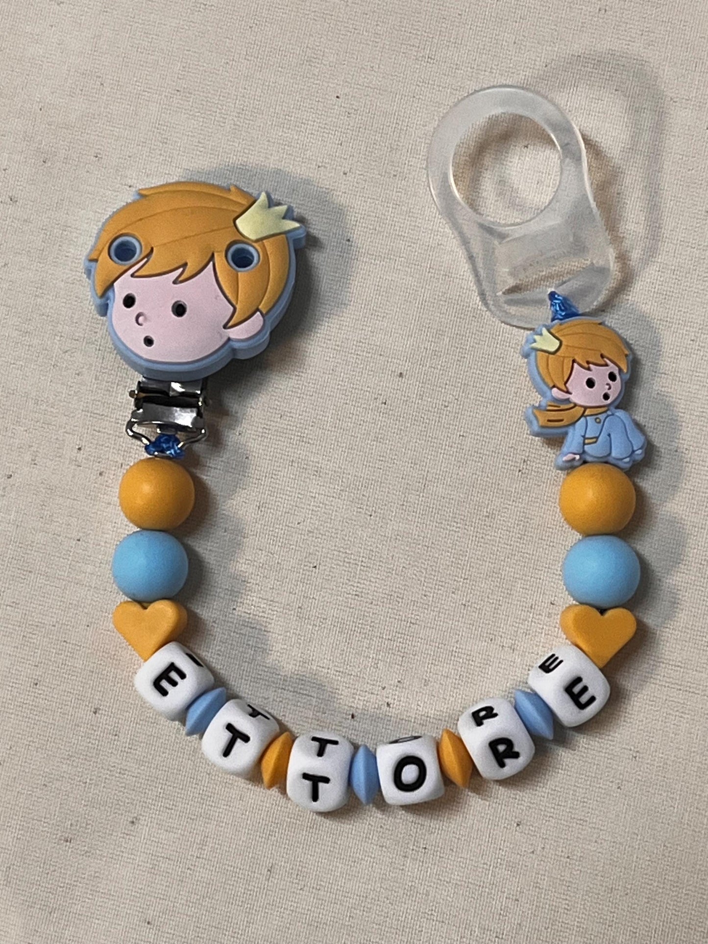 Catenella Portaciuccio con il Piccolo Principe personalizzata con Nome