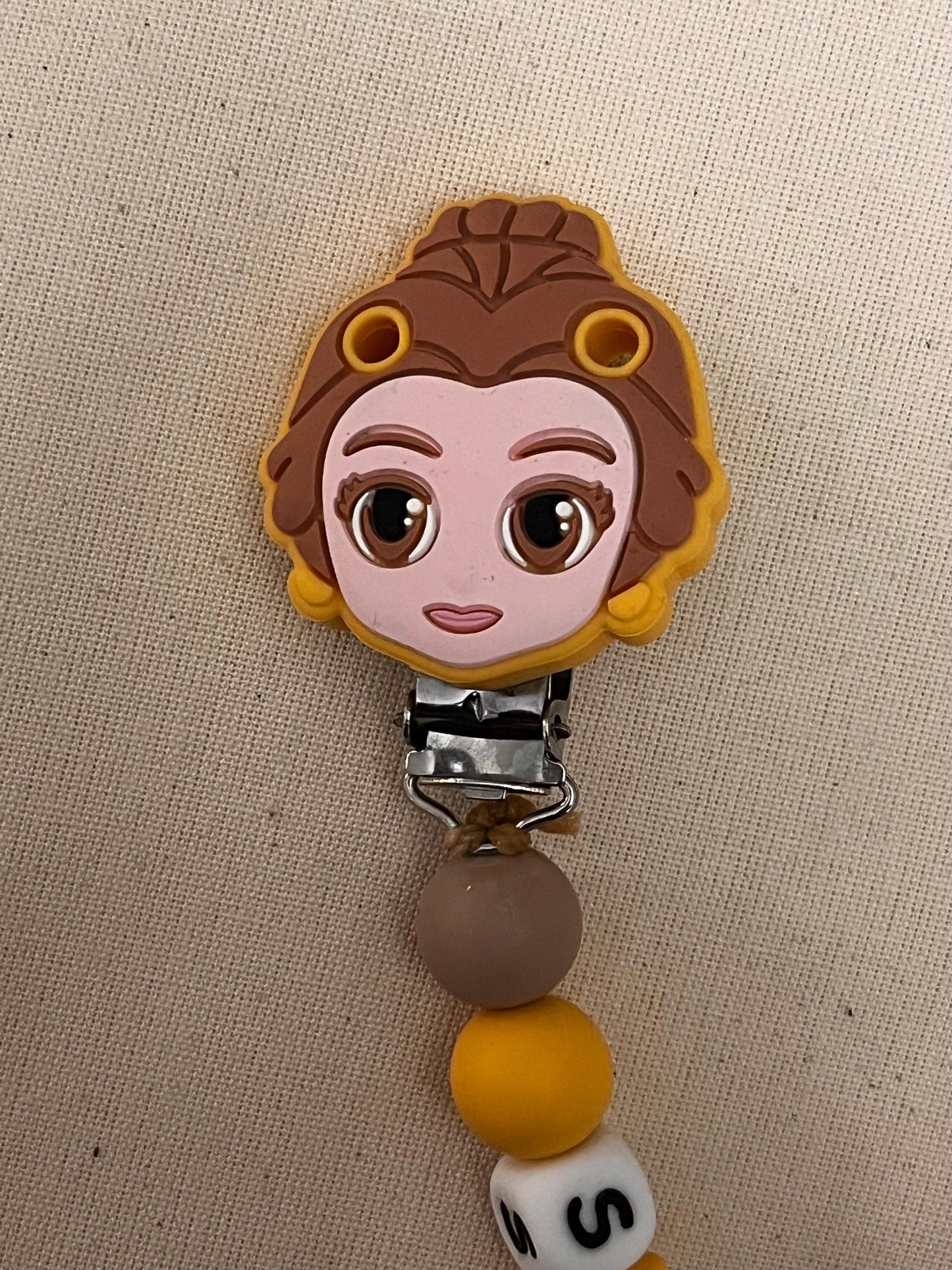 Catenella Portaciuccio con Belle - La bella e la Bestia-personalizzata con Nome