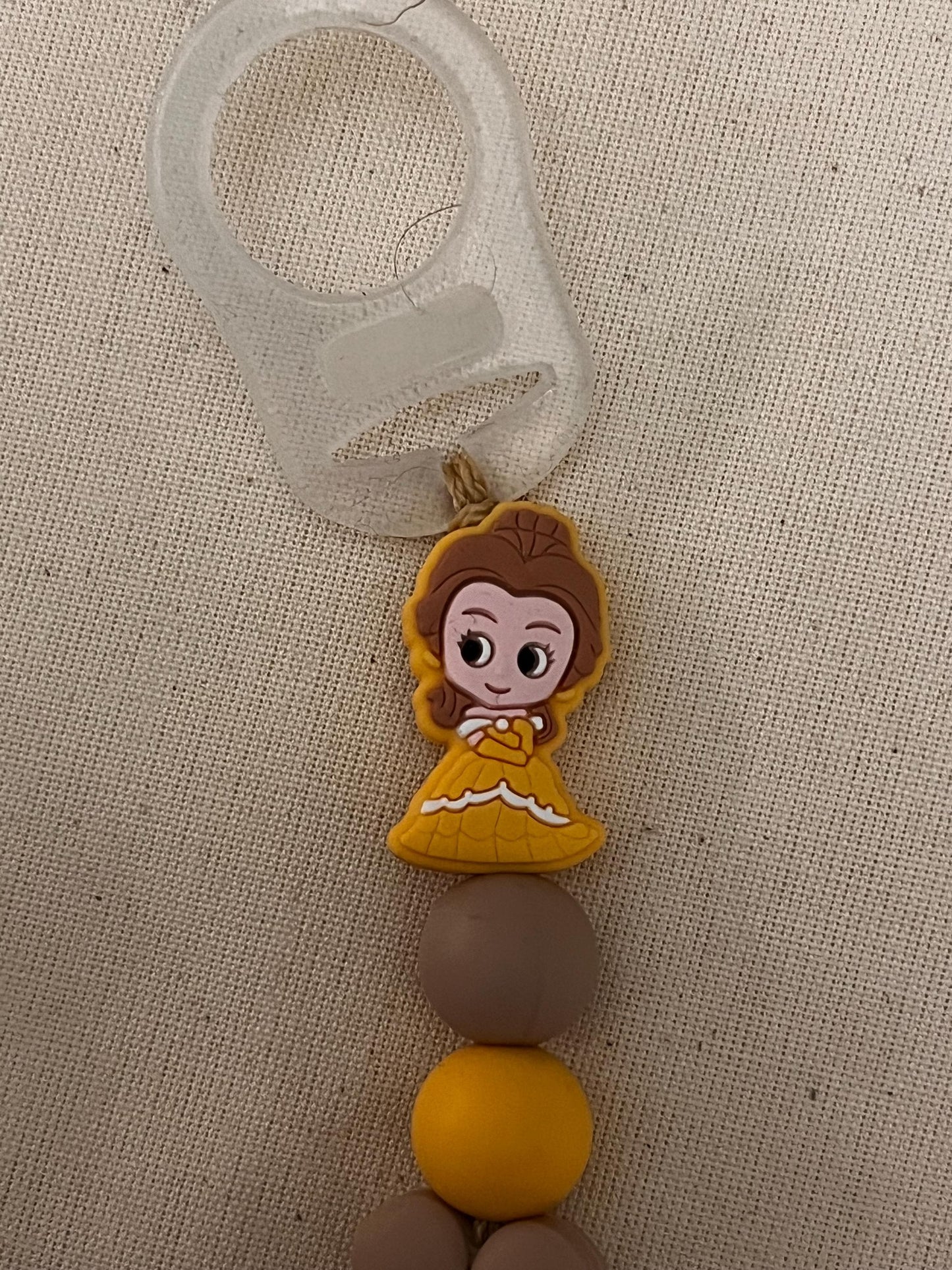Catenella Portaciuccio con Belle - La bella e la Bestia-personalizzata con Nome