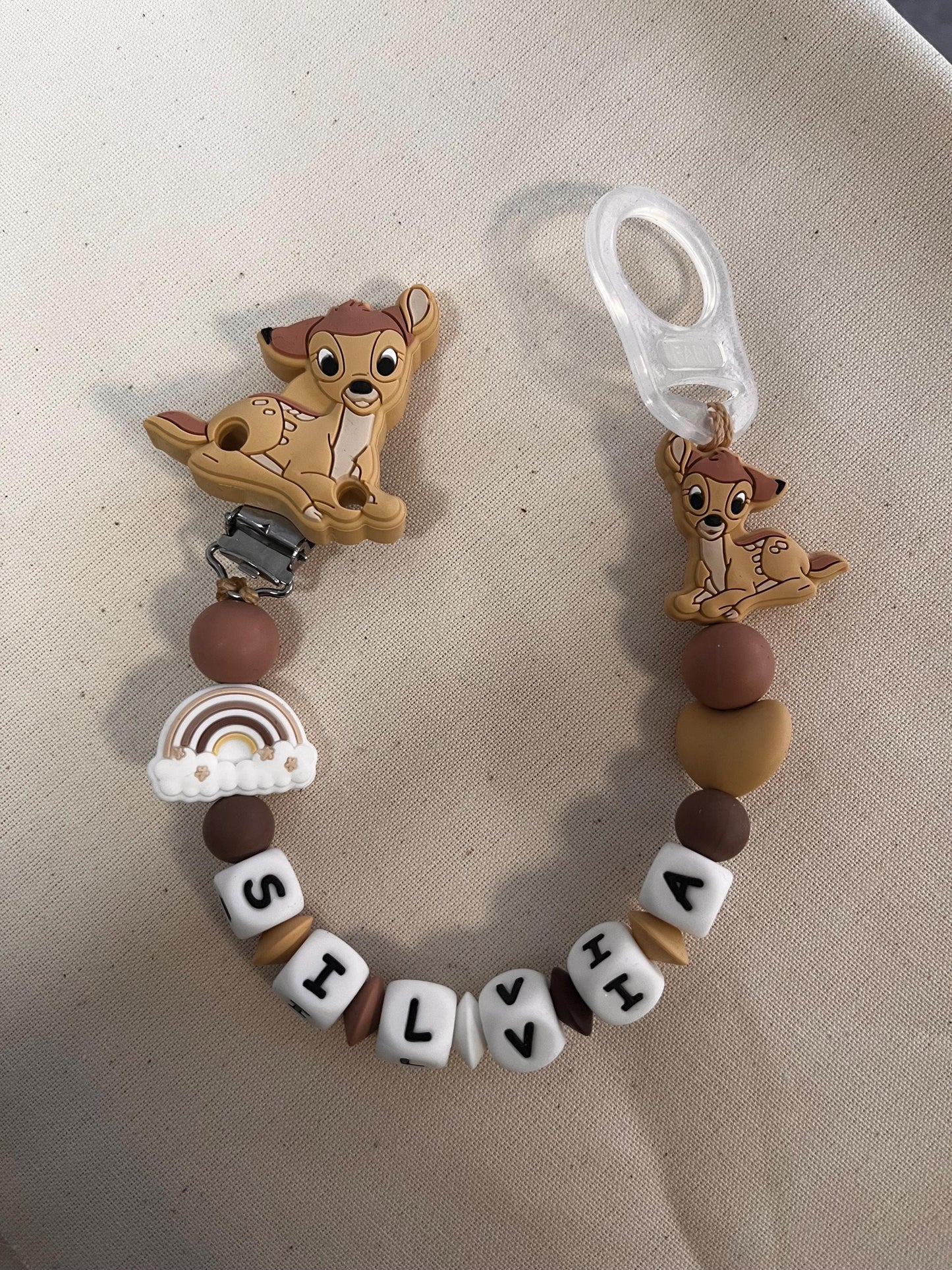 Catenella Portaciuccio con il cerbiatto Bambi  personalizzata con Nome