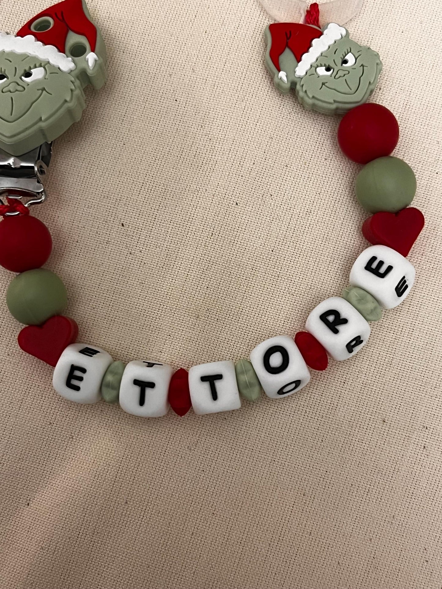 Catenella Portaciuccio con Grinch-personalizzata con Nome