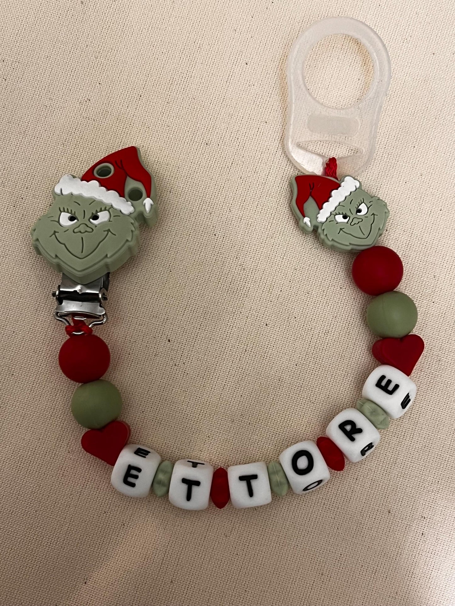 Catenella Portaciuccio con Grinch-personalizzata con Nome
